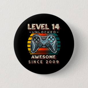 Chapa Redonda De 5 Cm Nivel 14 Videojuego desbloqueado 14 cumpleaños 14 