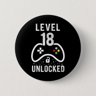 Chapa Redonda De 5 Cm Nivel 18 Videojuego desbloqueado 18º regalo de cum