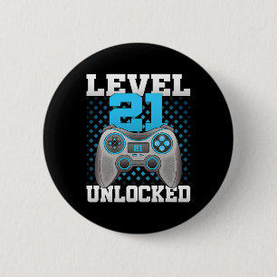 Chapa Redonda De 5 Cm Nivel 21 Desbloqueado Videojuego Cumpleaños 21 Jue