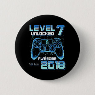 Chapa Redonda De 5 Cm Nivel 7 Desbloqueado Fiesta de Videojuegos Cumplea