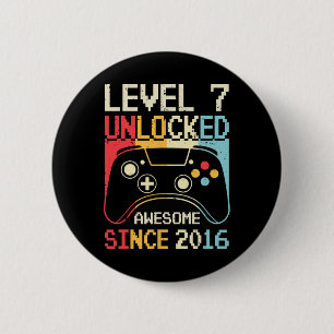 Chapa Redonda De 5 Cm Nivel 7 Videojuego desbloqueado 7º Jugador de cump