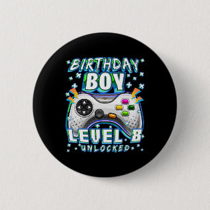 Chapa Redonda De 5 Cm Nivel 8 Desbloqueado Videojuego Cumpleaños 8 Niño 