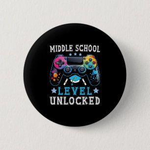 Chapa Redonda De 5 Cm Nivel de escuela intermedia desbloqueado Gamer pri