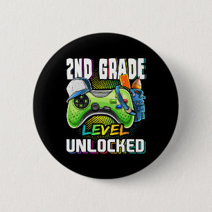 Chapa Redonda De 5 Cm Nivel Desbloqueado Videojuego Regreso a Clases Niñ