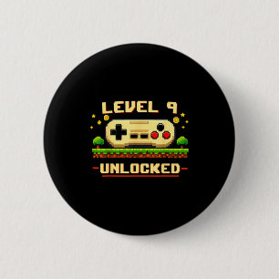 Chapa Redonda De 5 Cm Nivel divertido 9 desbloqueado videojuego cumpleañ