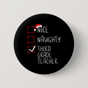 Chapa Redonda De 5 Cm Niza Lista De Navidades De Maestros De Tercer Grad