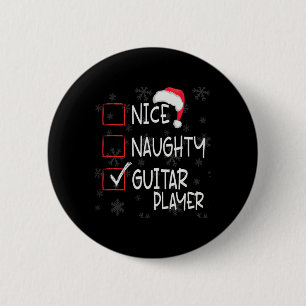 Chapa Redonda De 5 Cm Niza Navidades de la lista de jugadores de guitarr