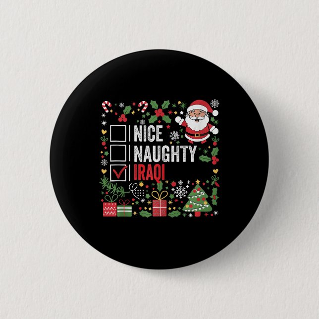 Chapa Redonda De 5 Cm Niza Navidades iraquíes traviesos Santa Claus Iraq (Anverso)