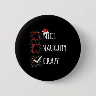 Chapa Redonda De 5 Cm Niza Navidades locos lista Santa Claus Funn