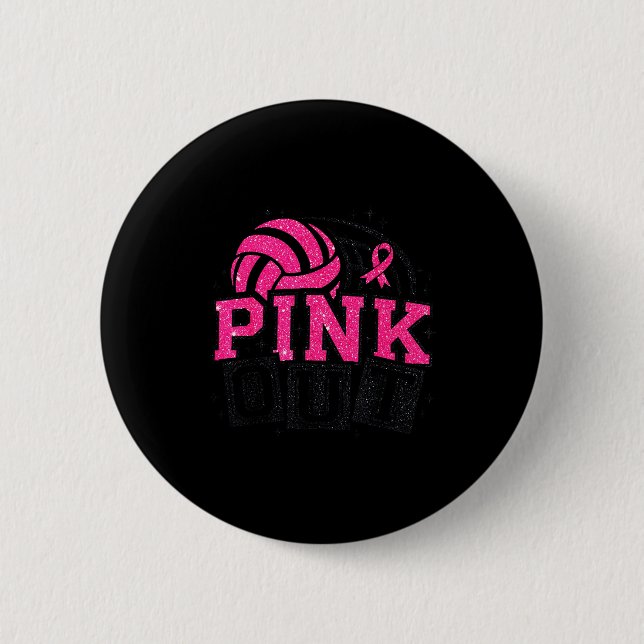 Chapa Redonda De 5 Cm Nk Out Volleyball Breast Cancer Awareness Suprt Ri (Anverso)