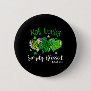 Chapa Redonda De 5 Cm No Afortunado Simplemente Bendecido Shamrock Crist