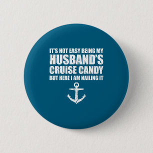 Chapa Redonda De 5 Cm No Es Fácil Arte Gráfico del Crucero del Esposo
