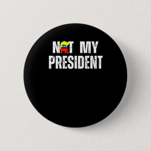 Chapa Redonda De 5 Cm No es mi presidente Trump 2025