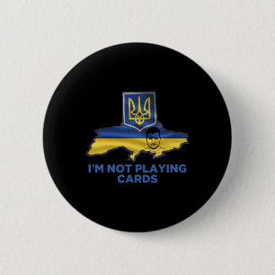 Chapa Redonda De 5 Cm No Estoy Jugando Cartas Zelensky Trump Apoya a Ucr