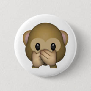 Chapa Redonda De 5 Cm No hablar mal mono - Emoji