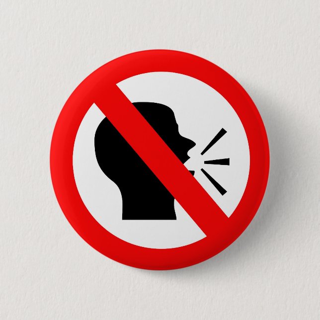 Chapa Redonda De 5 Cm No hable (Anverso)