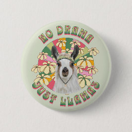 Chapa Redonda De 5 Cm No hay drama solo llamas - Cute Groovy Boho Llama