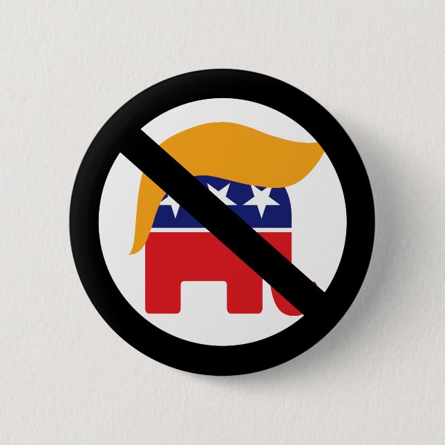 Chapa Redonda De 5 Cm No hay pelo de elefante republicano contra el gobi (Anverso)