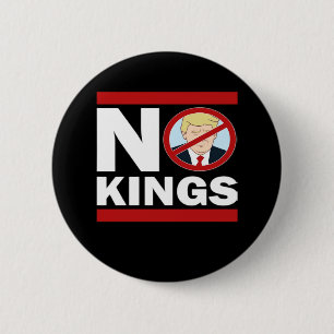 Chapa Redonda De 5 Cm No Kings Anti Clásico Minimalista Limpio