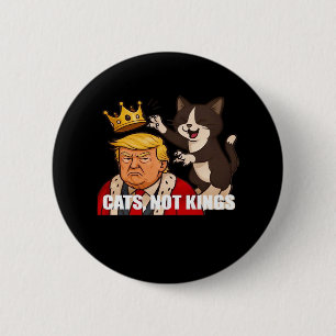 Chapa Redonda De 5 Cm No Kings Anti Gatos Divertido Estilo Clásico