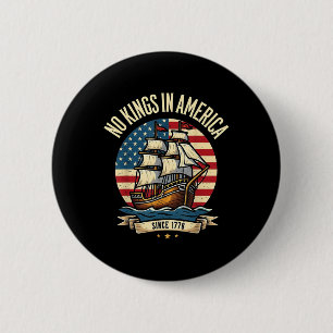 Chapa Redonda De 5 Cm No Kings En América Distress Usa Bandera Liberty S