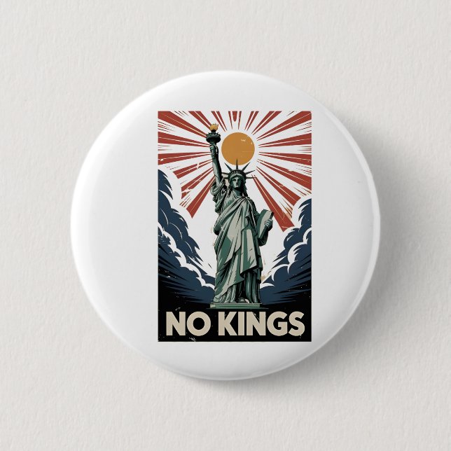 Chapa Redonda De 5 Cm No Kings In America Liberity Status USA Democrats  (Anverso)
