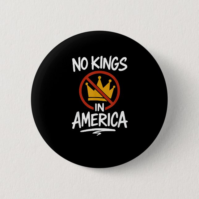 Chapa Redonda De 5 Cm No Kings In America No Crown Minimal Clean (Anverso)