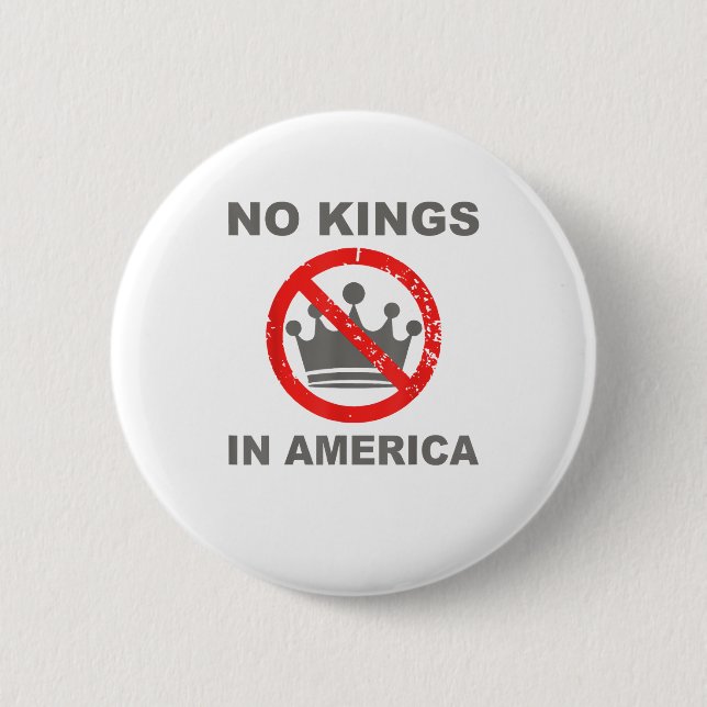 Chapa Redonda De 5 Cm No Kings In America Patriotic Casual (Anverso)