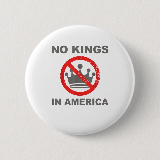 Chapa Redonda De 5 Cm No Kings In America Patriotic Casual (Anverso)