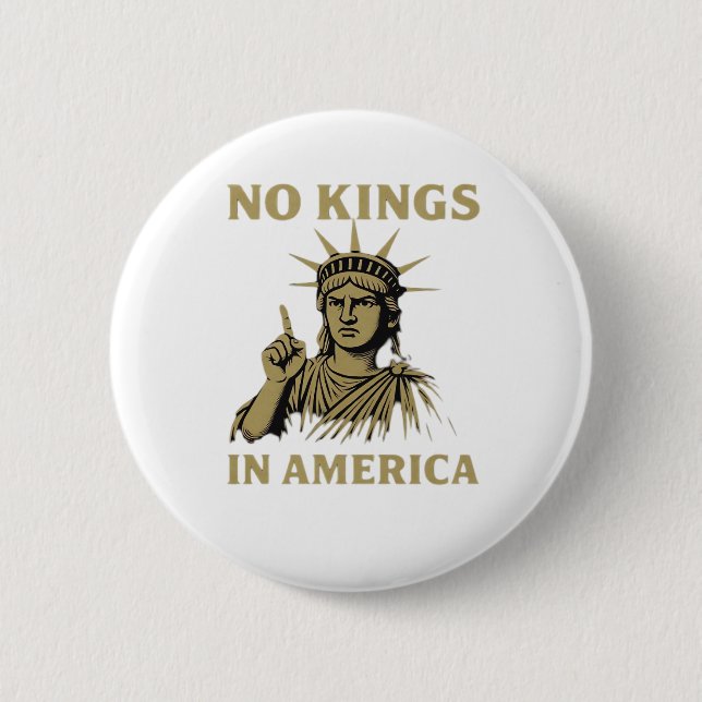 Chapa Redonda De 5 Cm No Kings In America Statue Of  No Kings Day Protes (Anverso)