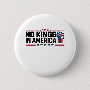 Chapa Redonda De 5 Cm No Kings In America USA Estilo Patriótico