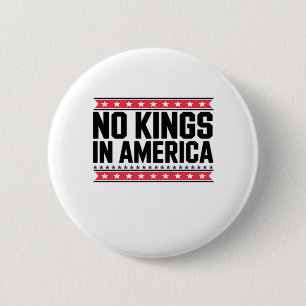 Chapa Redonda De 5 Cm No Kings In America USA Minimal Limpio