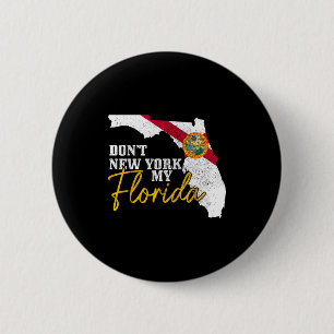 Chapa Redonda De 5 Cm No Nueva York mi Florida divertido vintage bandera