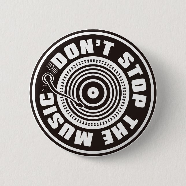 CHAPA REDONDA DE 5 CM NO PARE LA MÚSICA (Anverso)