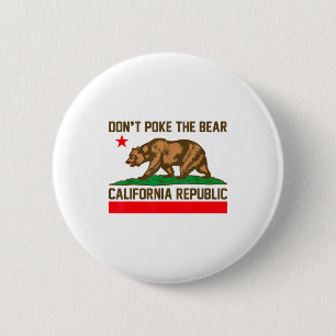 Chapa Redonda De 5 Cm No pinches al oso california república california