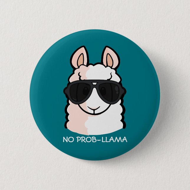 Chapa Redonda De 5 Cm No prob-llama (Anverso)