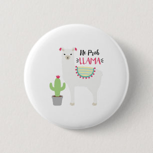 Chapa Redonda De 5 Cm No prob llama