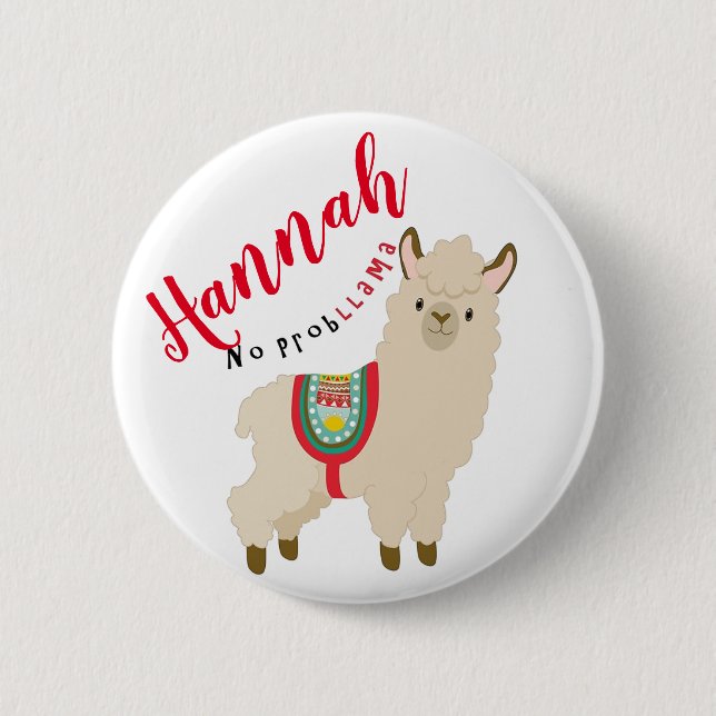 Chapa Redonda De 5 Cm No ProbLlama personalizado (Anverso)