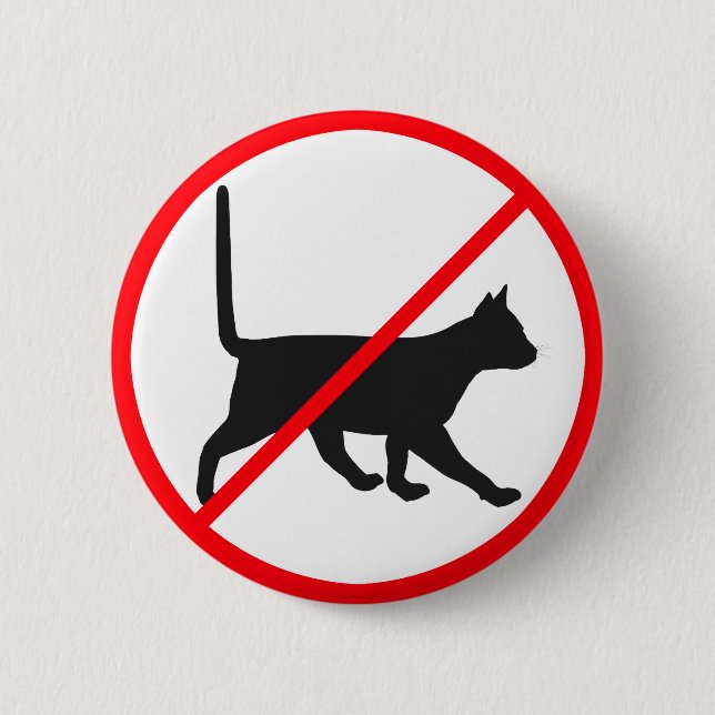 Chapa Redonda De 5 Cm ¡No se permiten gatos! (Anverso)