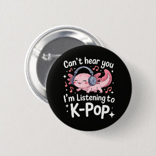 Chapa Redonda De 5 Cm No Te Puedo Escuchar Estoy Escuchando K-Pop