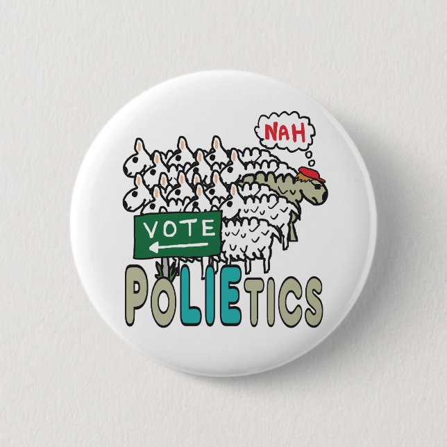Chapa Redonda De 5 Cm No voten a la política (Anverso)