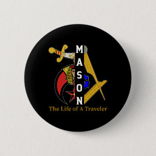 Chapa Redonda De 5 Cm Noble Shriner Mason La Vida Del Viajero Freemason