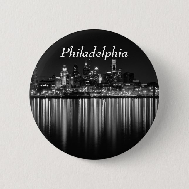 Chapa Redonda De 5 Cm Noche b/w de Philly (Anverso)