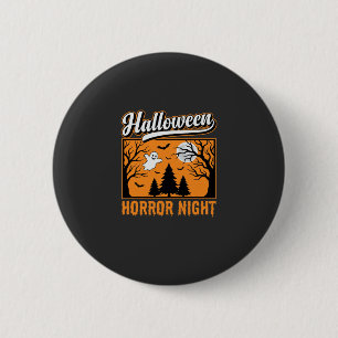 Chapa Redonda De 5 Cm Noche de Terror de Halloween Bosque Fantasma Retro