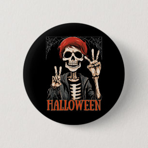 Chapa Redonda De 5 Cm Noche Del Skeleton Apocalypse En Halloween Diverti