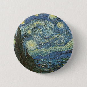 Chapa Redonda De 5 Cm Noche estrellada de Vincent Van Gogh