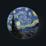 Chapa Redonda De 5 Cm Noche Starry De Vincent Van Gogh 1889<br><div class="desc">Hasta donde sé,  estas imágenes son de dominio público y se cree que son libres de usar sin restricciones en Estados Unidos. 
 Por favor,  contácteme si descubre que alguna de estas imágenes no es de dominio público.</div>