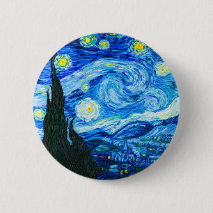 Chapa Redonda De 5 Cm Noche Van Gogh Starry