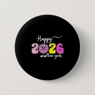 Chapa Redonda De 5 Cm Nochevieja Hola 2026 Feliz Año Nuevo 2026 Disco