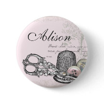 Nociones de costura en insignia conocida rosada